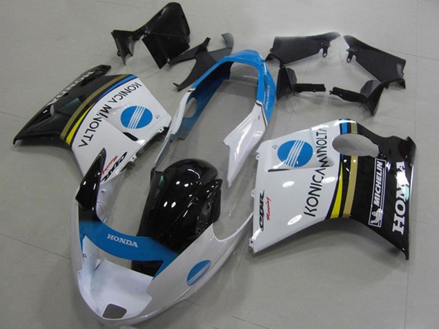 Carenados Moto Honda CBR1100XX Blackbird 1996-2007 - Blanco Azul Negro Brillante Konica Minolta