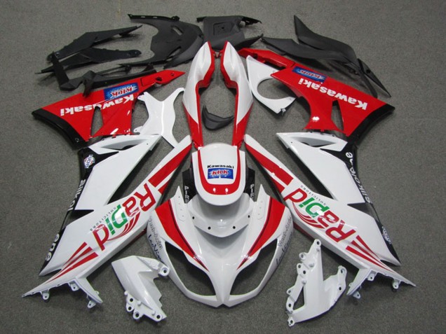 Carenados Moto Kawasaki ZX6R 2009-2012 - Blanco Rojo Negro Rapid