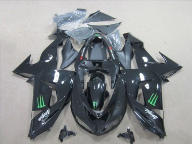 Carenados Moto Kawasaki ZX10R 2006-2007 - Negro Brillante Verde Monstruo