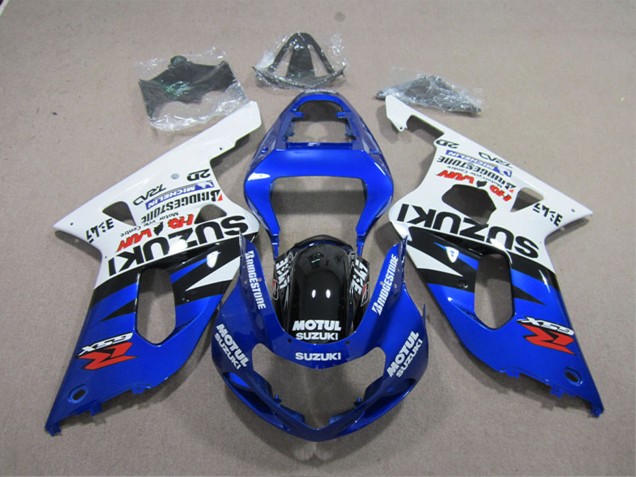 Carenados Moto Suzuki GSXR 600 2001-2003 - Blanco Azul Negro Motul