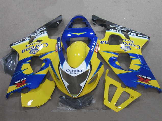 Carenados Moto Suzuki GSXR 600 2004-2005 - Amarillo Azul Blanco Negro Corona Extra