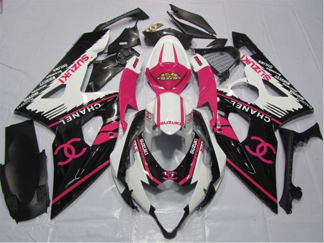 Carenados Moto Suzuki GSXR 600 2006-2007 - Blanco Rosa Negro Chanel