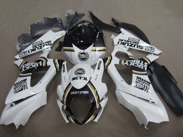 Carenado Moto Suzuki GSXR 1000 2007-2008 - Blanco Negro Lucky Strike Motul