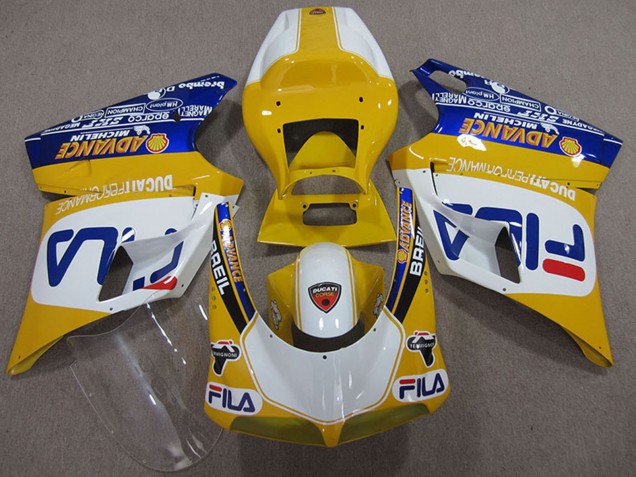 Carenados Moto Ducati 748 1993-2005 - Amarillo Blanco Azul Fila