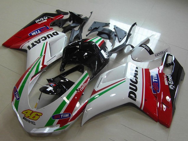 Carenados Moto Ducati 1098 2007-2014 - Rojo Blanco Negro Verde Tim 46