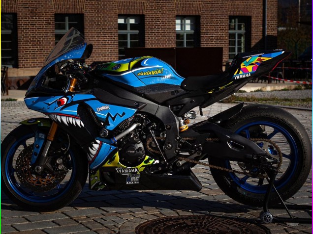 Carenados Moto Yamaha YZF R1 2015-2019 - Azul Amarillo Tiburón