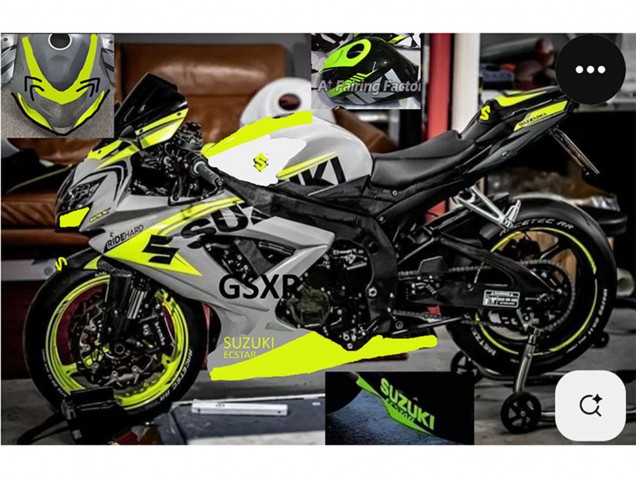 Carenados Moto Suzuki GSXR 750 2004-2005 - Gris Lemon Verde Negro