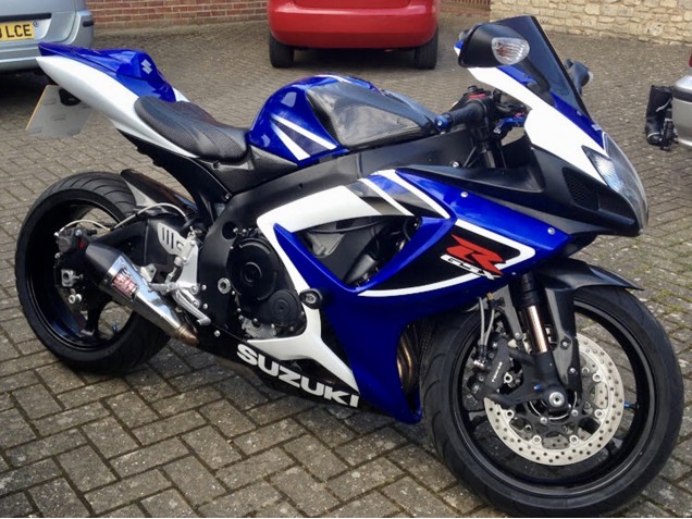 Carenados Moto Suzuki GSXR 750 2006-2007 - Blanco Azul Negro Raya