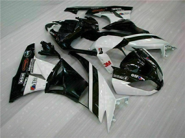 Negro Blanco 3M Touch4 Inyección Kits Carenado Kawasaki ZX6R 09-12
