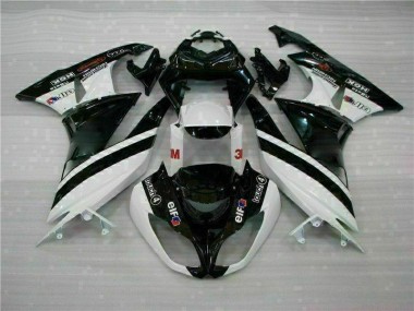 Negro Blanco 3M Touch4 Inyección Kits Carenado Kawasaki ZX6R 09-12