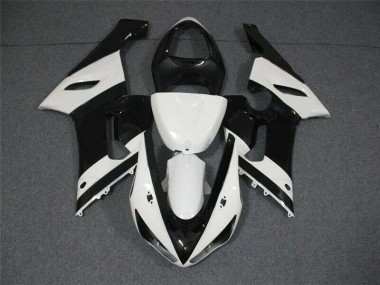 Negro Blanco ABS Plástico Kawasaki ZX6R 05-06