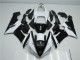 Negro Blanco Carenado & Plástico Kawasaki ZX6R 05-06