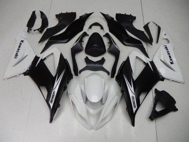 Negro Blanco Plástico Kawasaki ZX6R 13-18