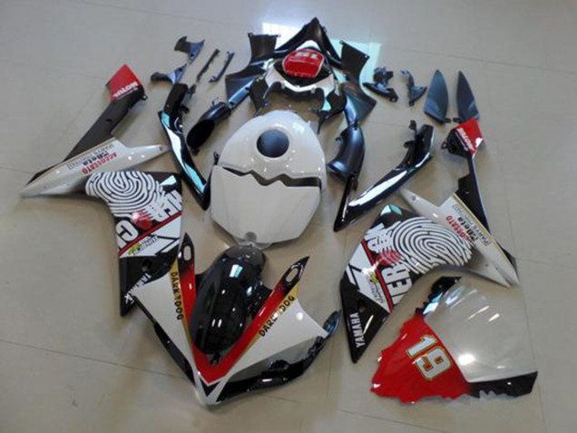 Negro Blanco Rojo Carenado Yamaha R1 07-08 Negro Blanco Rojo Carenado Yamaha R1 07-08