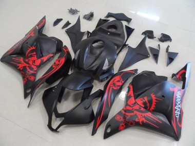 Negro Mate con Rojo Cráneo Carenado Honda CBR 600 RR 09-12