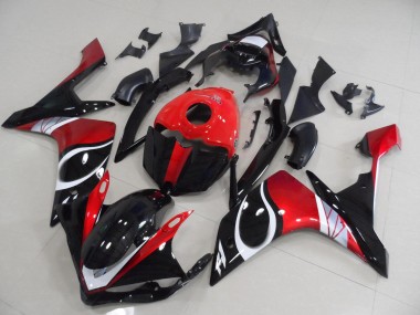 Negro Rojo Brillante Carenado Yamaha R1 07-08