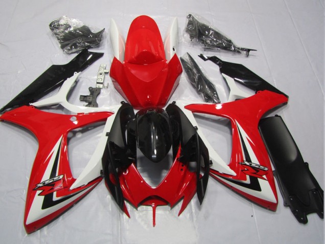 Negro Rojo Kit Completo Carenado Suzuki GSXR 600 K6 06-07