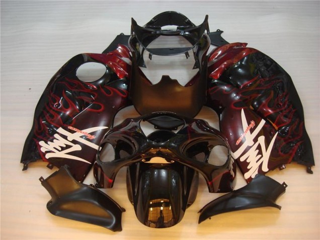Negro Rojo Llama Carenado Suzuki GSXR 1300 Hayabusa 96-07