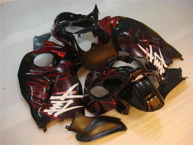 Negro Rojo Llama Carenado Suzuki GSXR 1300 Hayabusa 96-07