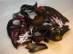 Negro Rojo Llama Carenado Suzuki GSXR 1300 Hayabusa 96-07