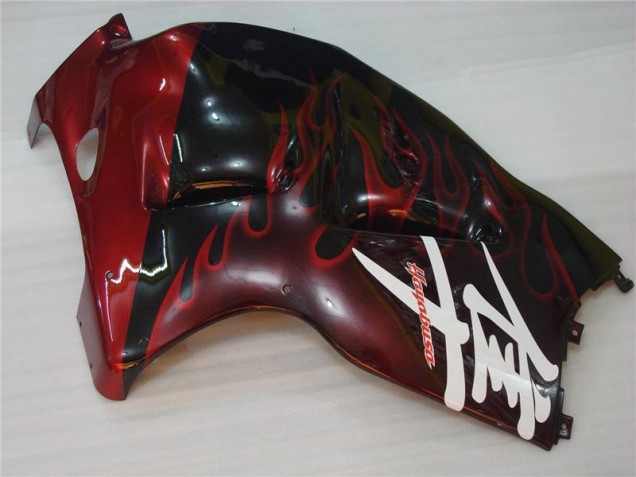 Negro Rojo Llama Carenado Suzuki GSXR 1300 Hayabusa 96-07