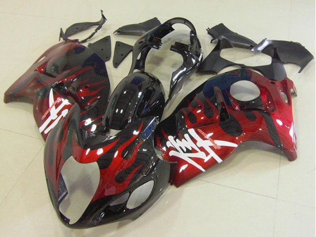 Negro Rojo Llama Kits Carenado Suzuki GSXR 1300 Hayabusa 96-07