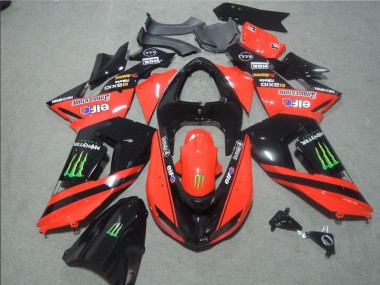 Negro Rojo Touch4 Monster Carenado Kawasaki ZX10R 06-07