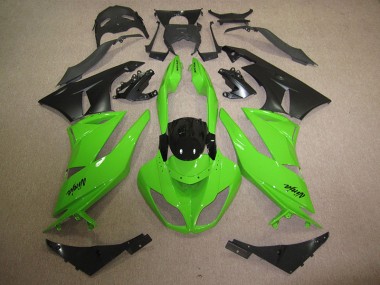 Negro Verde Carenados Kawasaki ZX6R 09-12