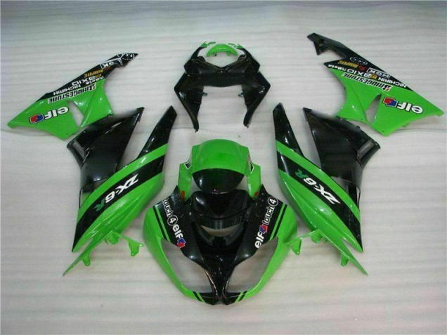 Negro Verde Kits Completo Carenado Kawasaki ZX6R 09-12