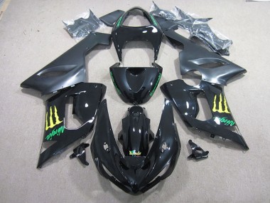Negro Verde Ninja Carenado Kawasaki ZX6R 05-06