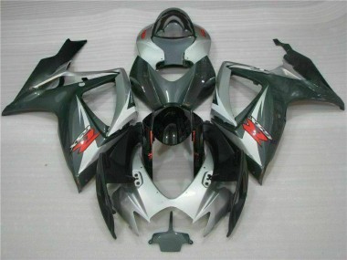 Plata Negro Carenado Suzuki GSXR 600 / 750 K6 06-07