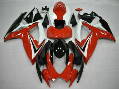 Rojo Blanco ABS Carenado Suzuki GSXR 600 / 750 K6 06-07