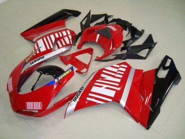 Rojo Blanco Carenado & Plástico Ducati 848 1098 1198 07-14
