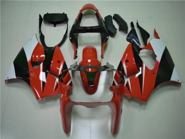 Rojo Negro Blanco Carenado Kawasaki ZX6R 00-02
