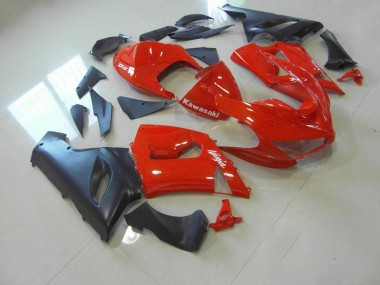 Rojo & Negro Mate Carenado Kawasaki ZX6R 05-06