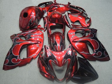 Rojo con Negro Llama Carenado Suzuki GSXR 1300 Hayabusa 96-07